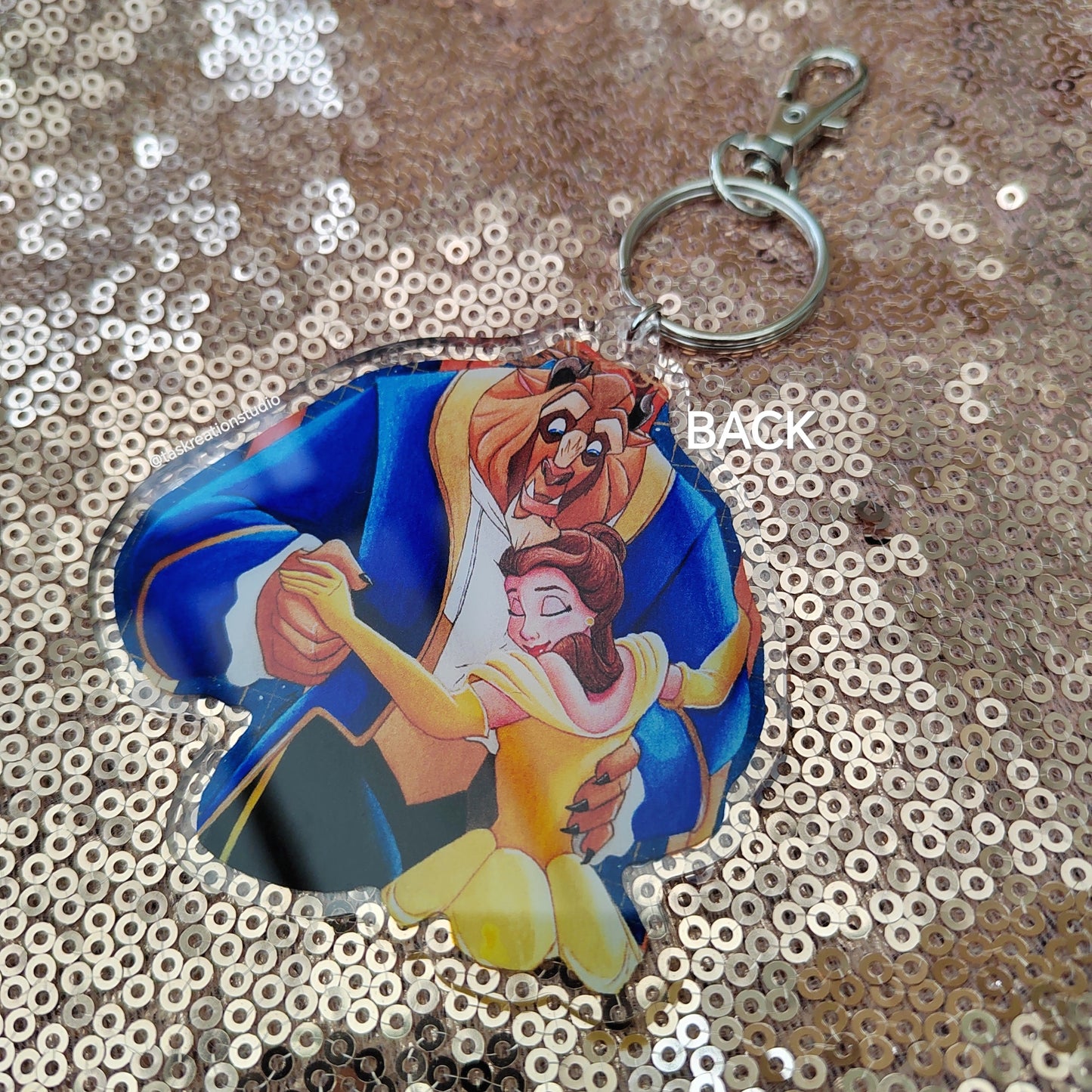 3" Ballroom Dance Double Sided Acrylic Charm Keyring Accessory