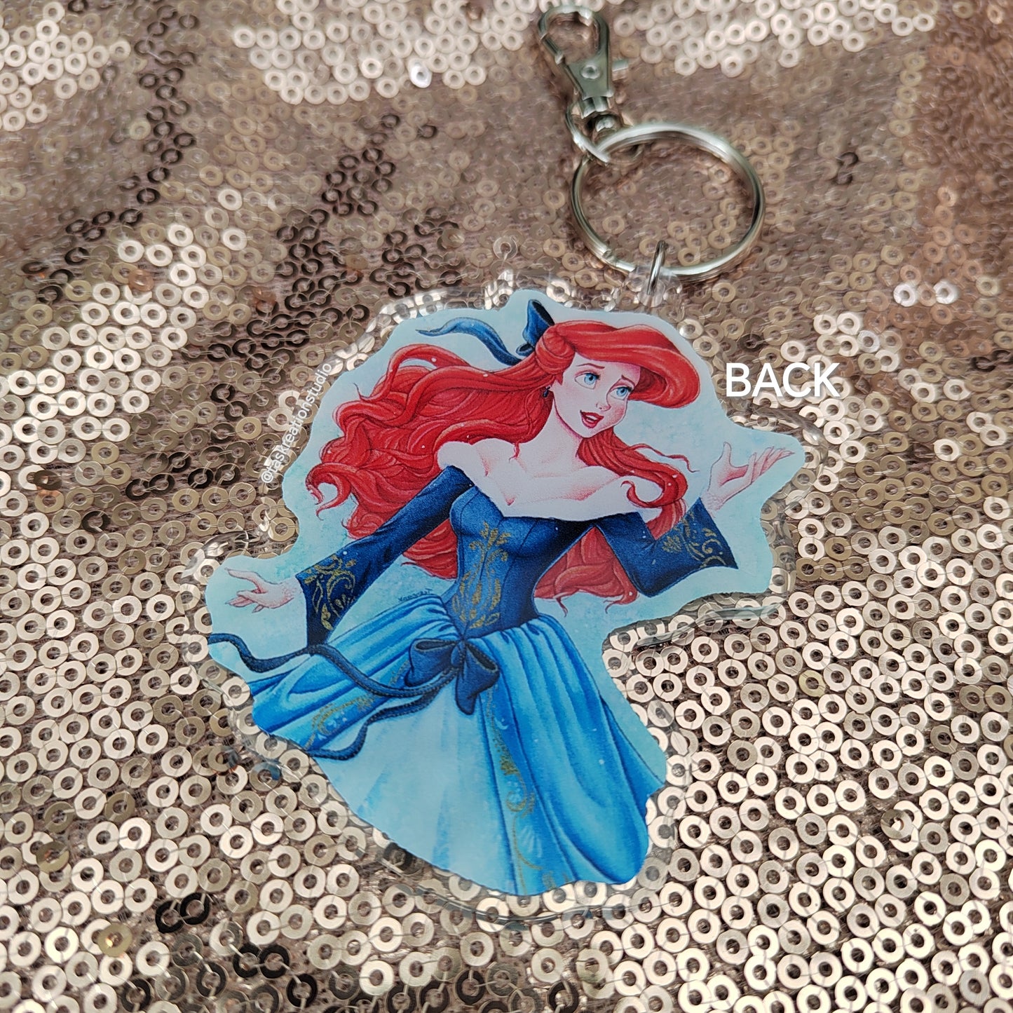 3" Holiday Mermaid Double Sided Acrylic Charm Keyring Accessory