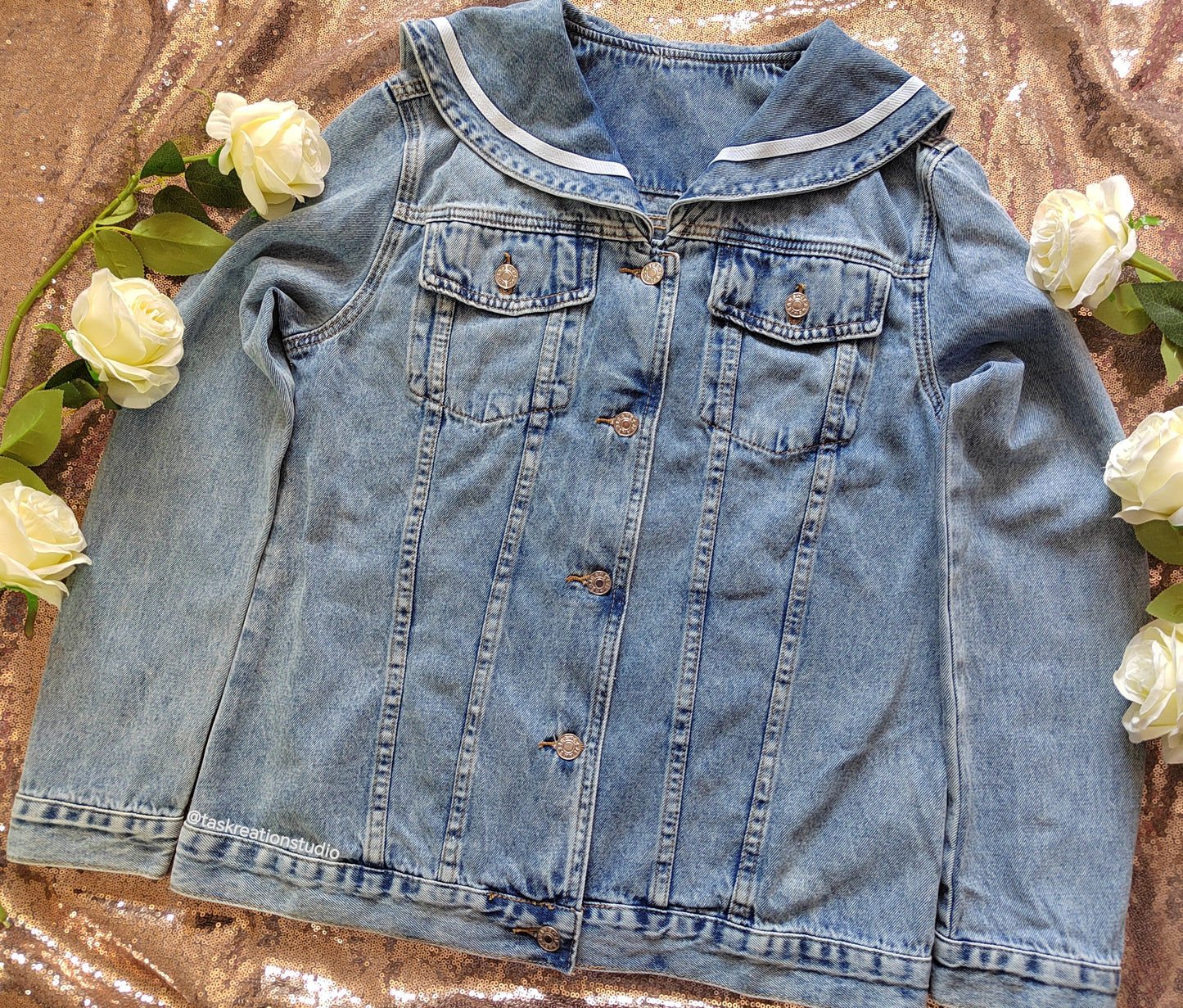 Handpainted Sailor Denim Jacket