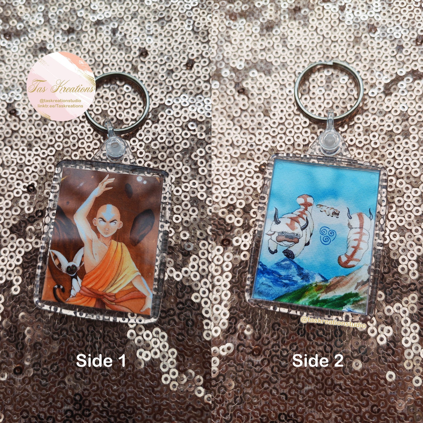 2.4" Airbender Master Double Sided Acrylic Charm Keyring Accessory