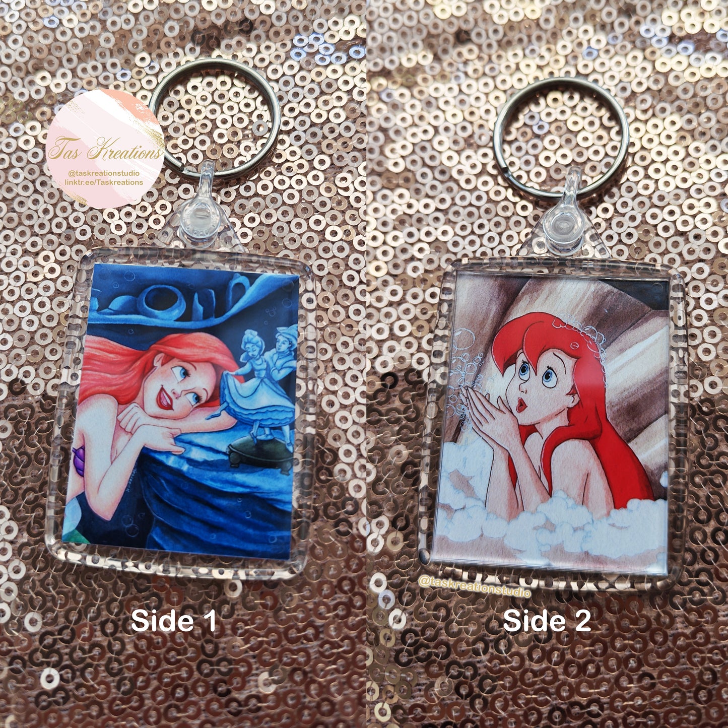 2.4" Mermaid Double Sided Acrylic Charm Keyring Accessory