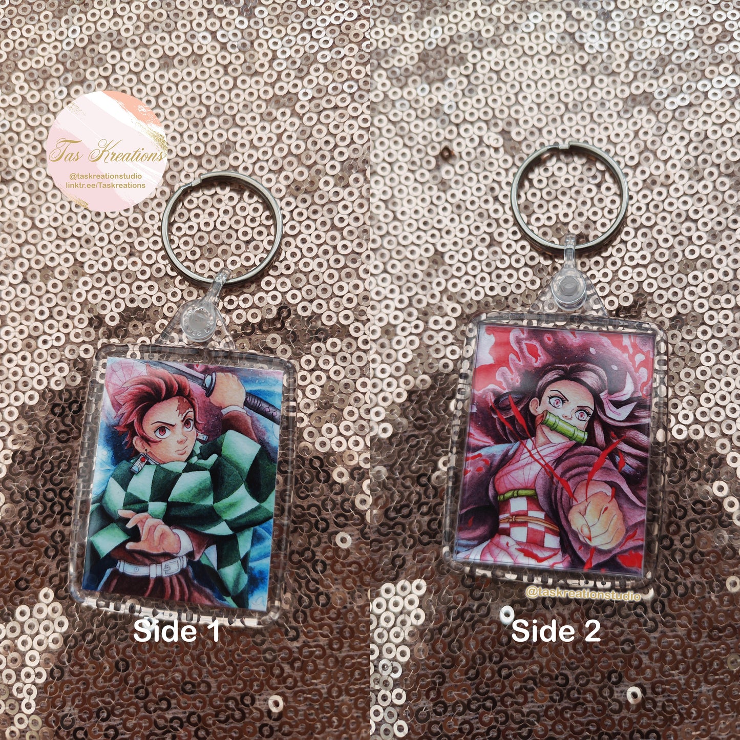 2.4" Slayer Siblings Double Sided Acrylic Charm Keyring Accessory