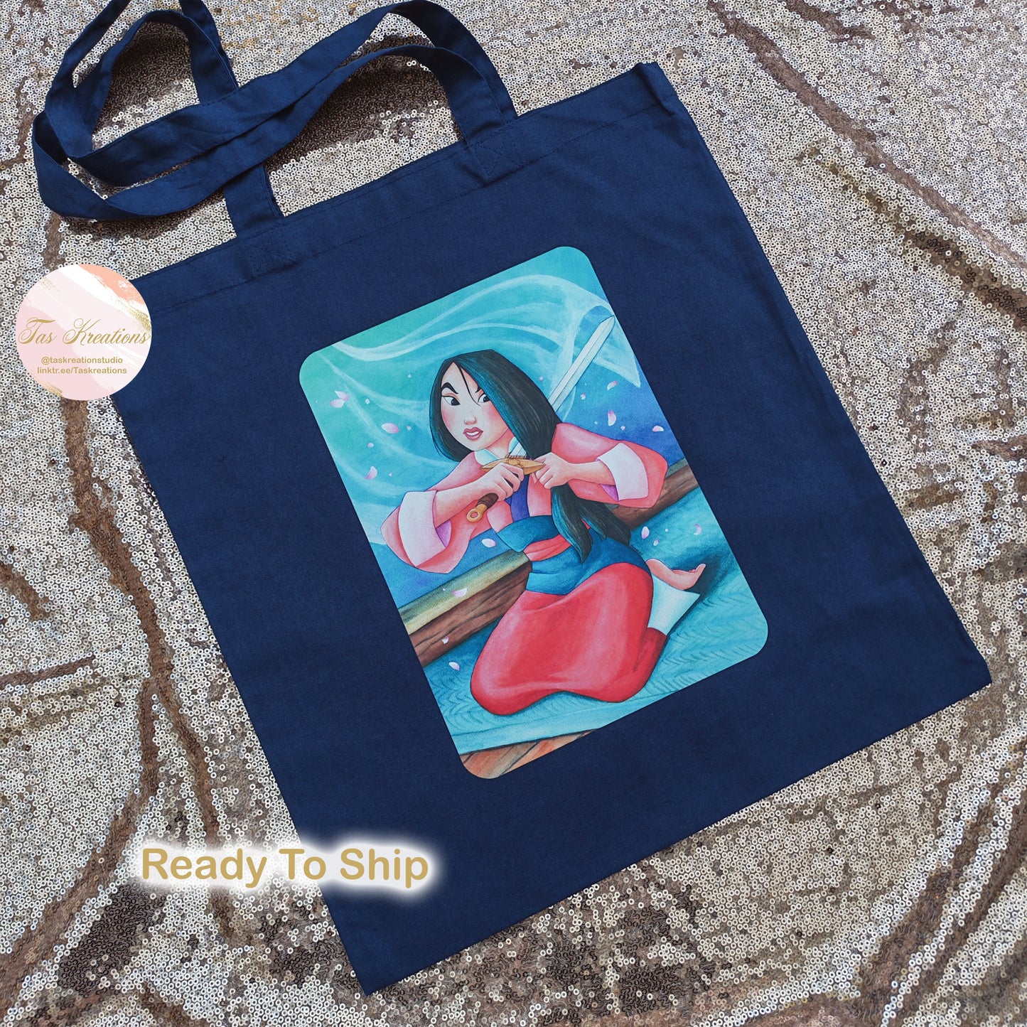 RTS Sword Hair Cut Navy Tote