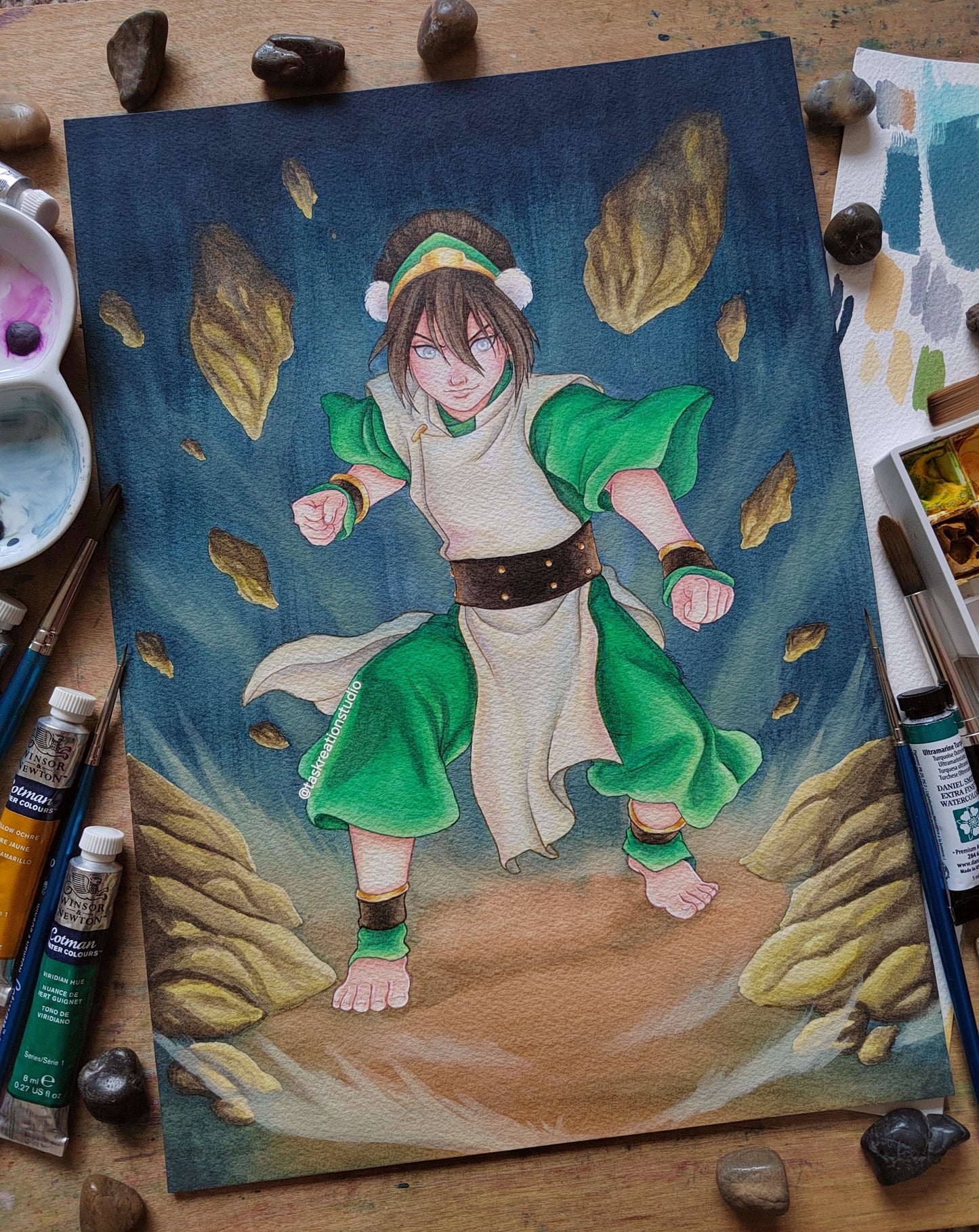 Original Watercolour Earthbender Painting