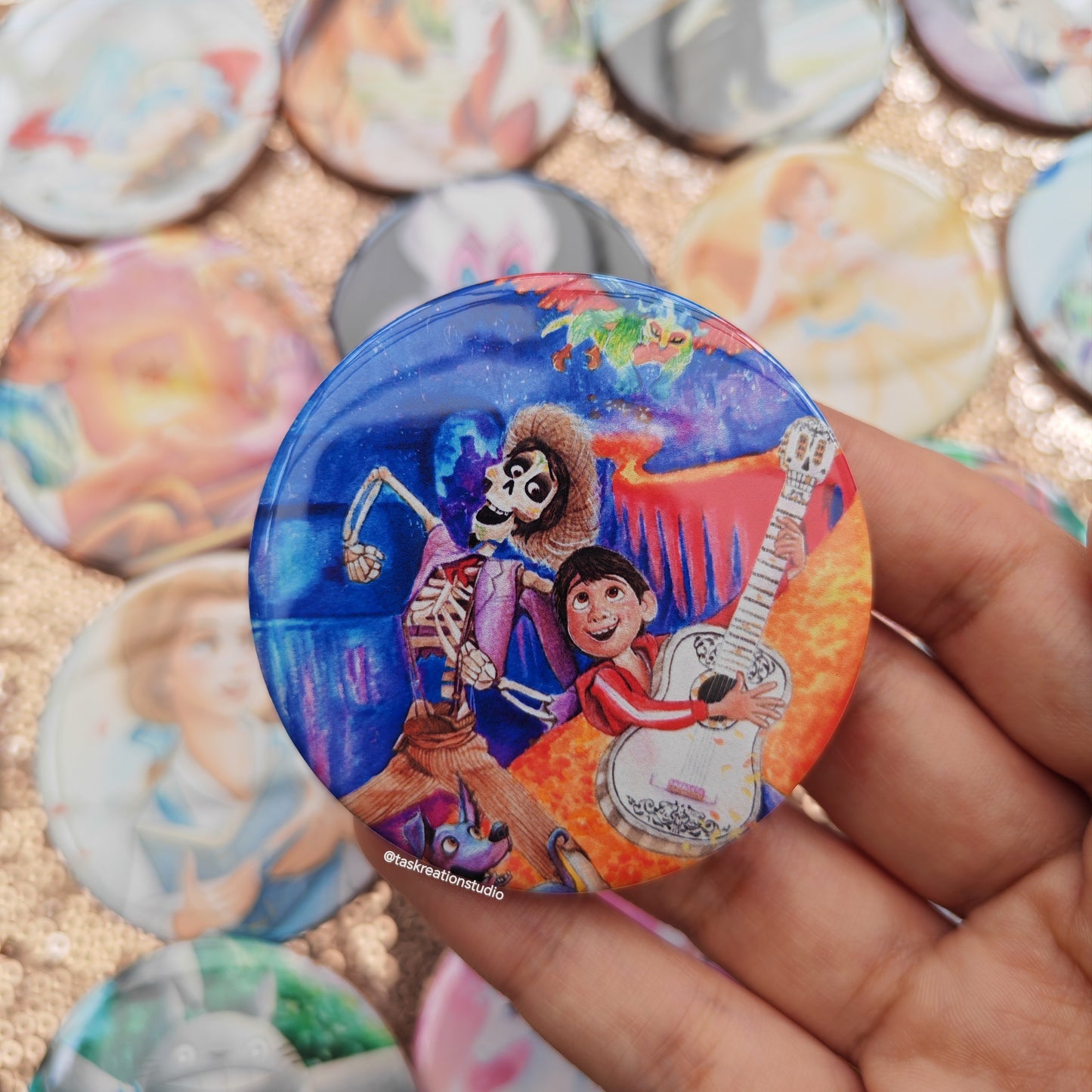 Day of the Dead Button Badge Accessory