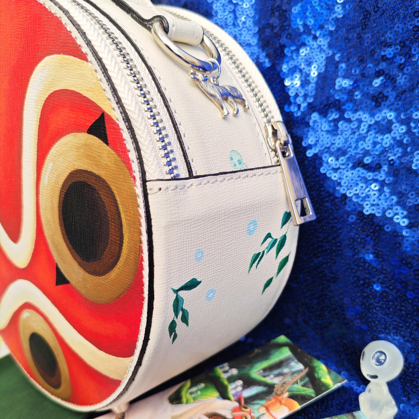 Handpainted Princess Mask Round Bag