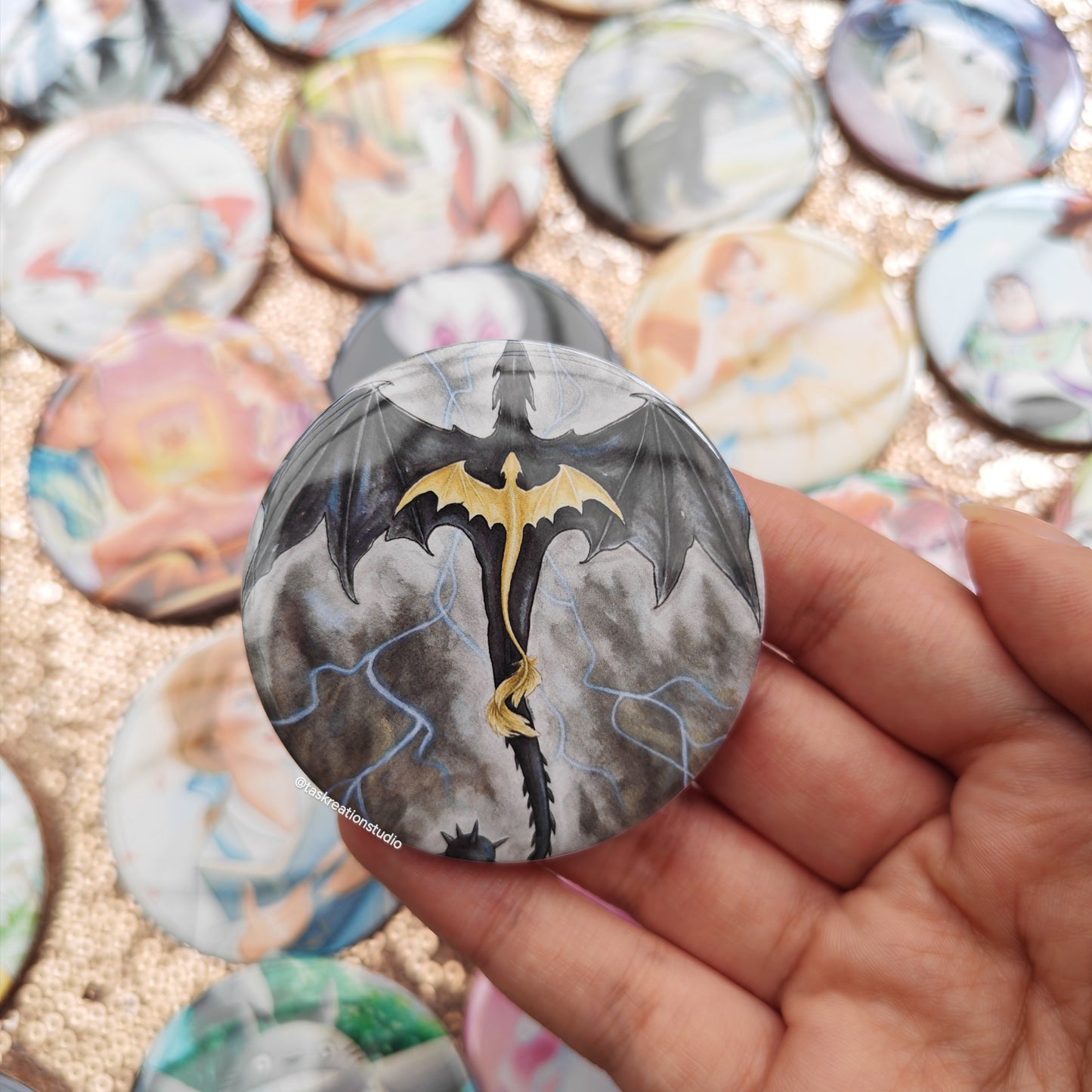 Violence Dragon Relic Button Badge Accessory