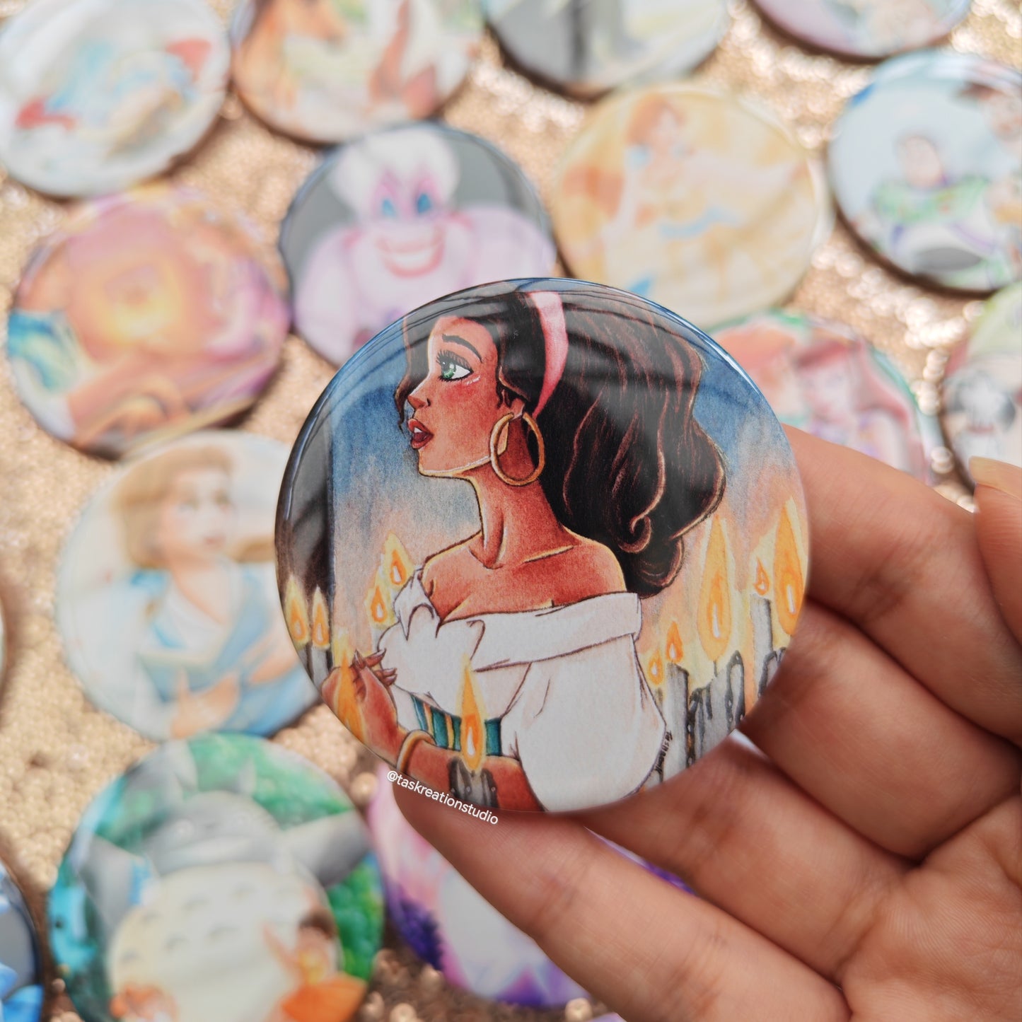 Justice Button Badge Accessory