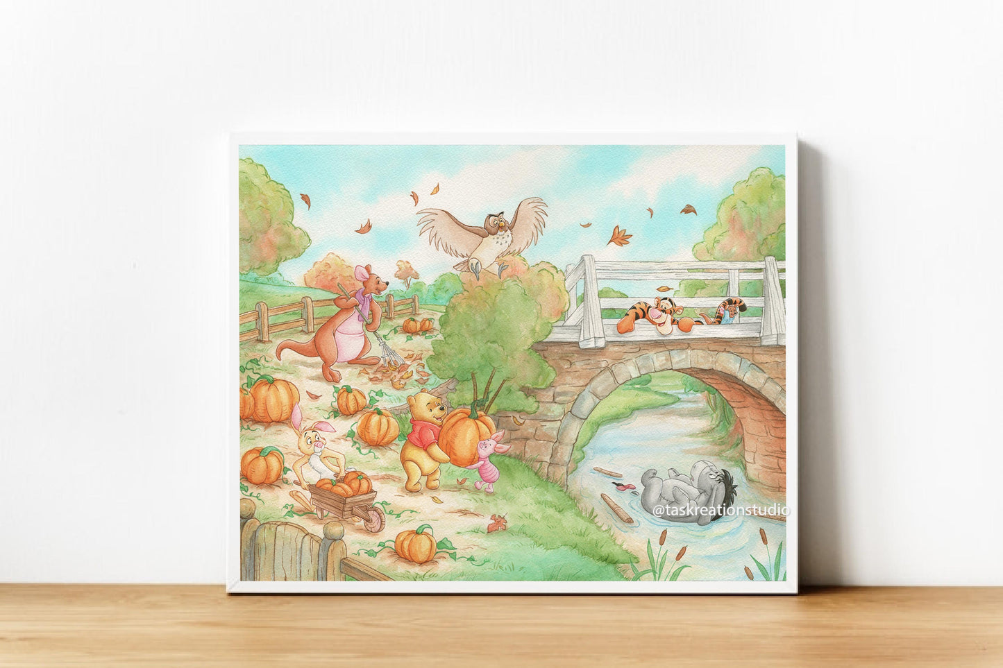Woodland Pumpkin Patch Friends Print