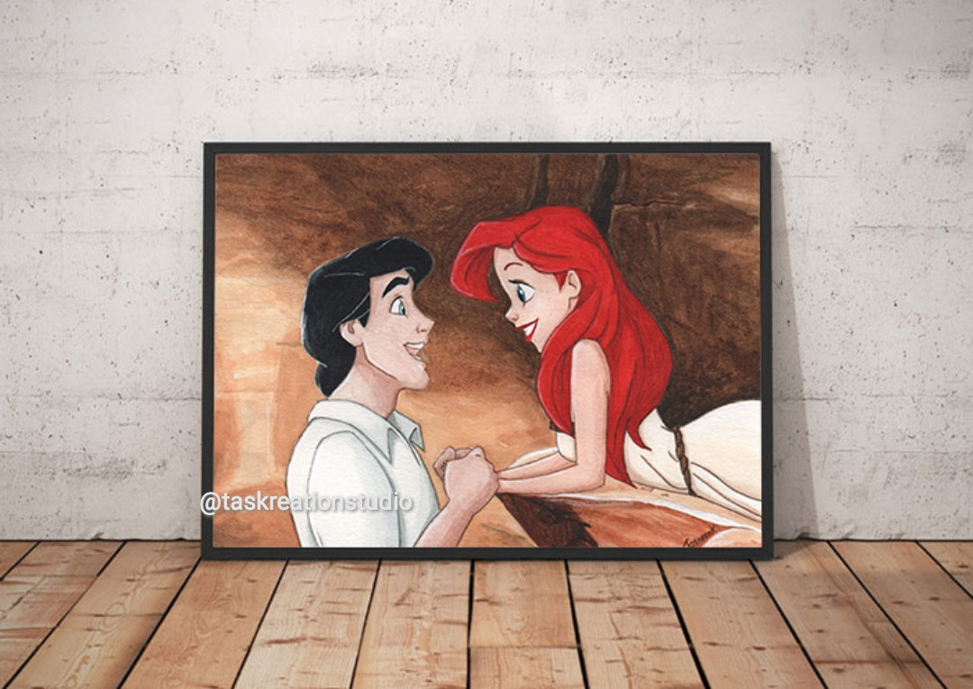 Prince and Girl on Rock Print