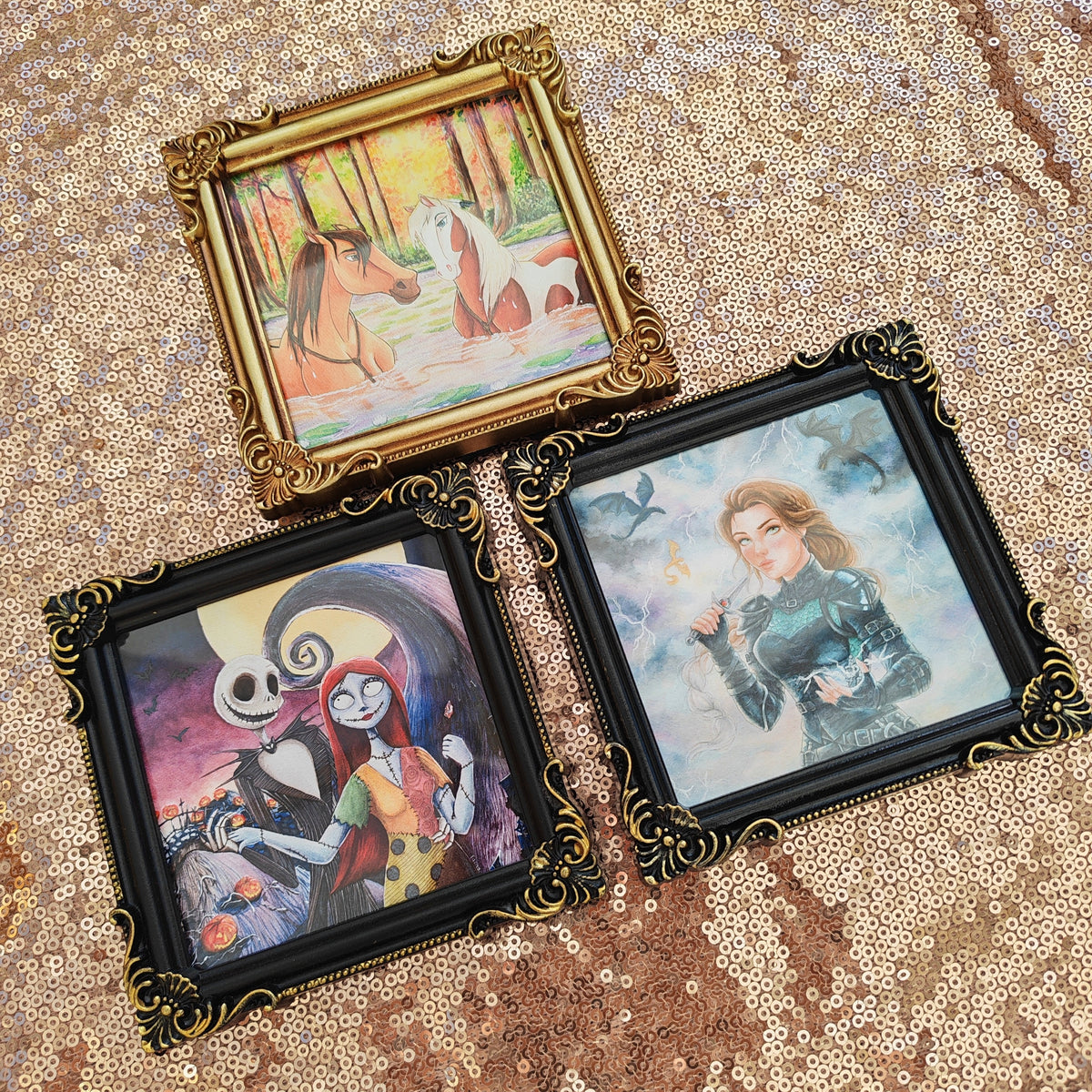 Framed Hand Embellished Fine Art Prints