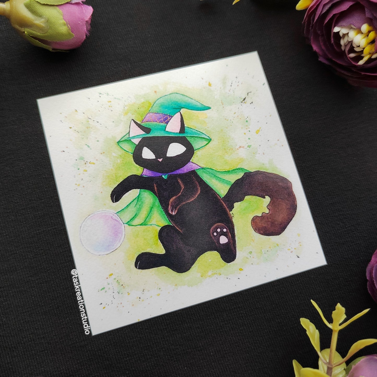 Witchy Cat Prints 3"x3" Mini or 4"x4"