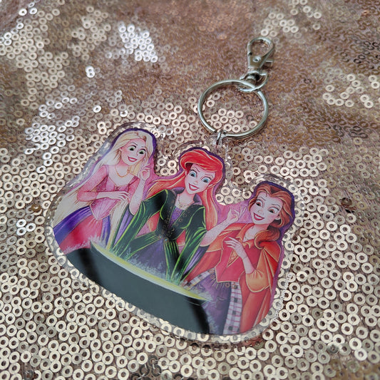 3" Three Witch Sisters Double Sided Acrylic Charm Keyring Accessory