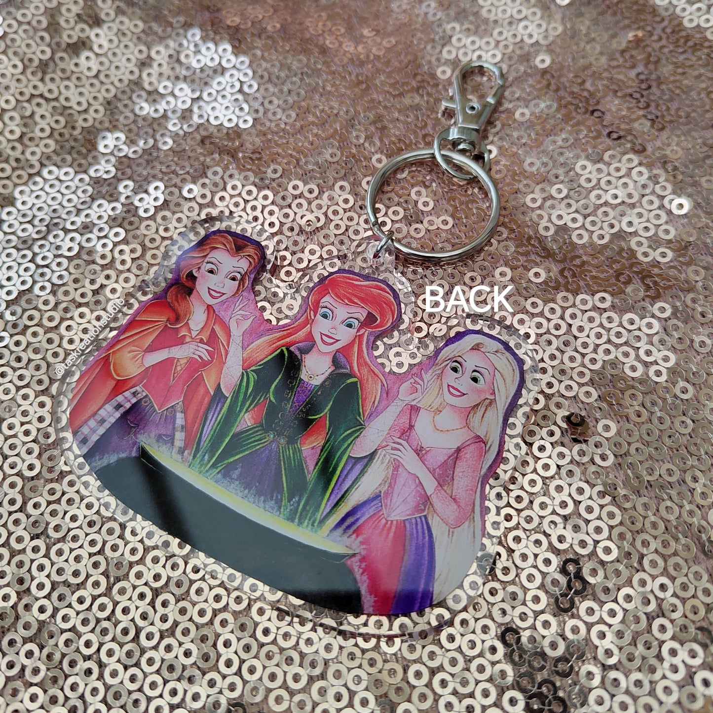 3" Three Witch Sisters Double Sided Acrylic Charm Keyring Accessory