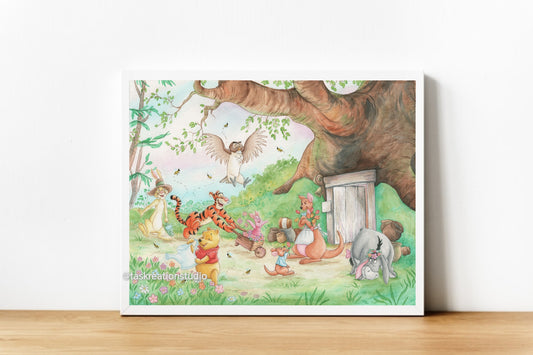 Woodland Spring Friends Print