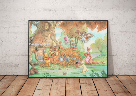 Woodland Autumn Friends Print