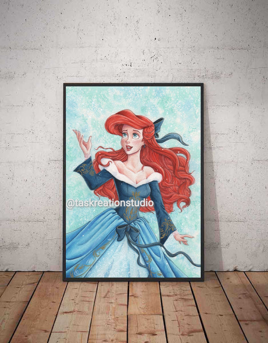 Holiday Mermaid Princess Print