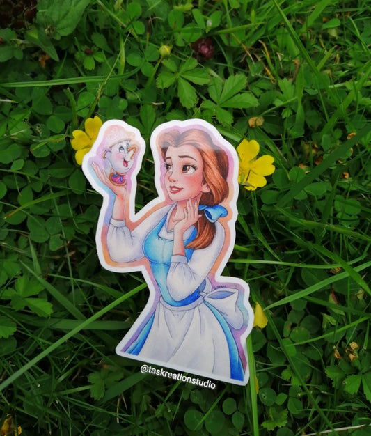 Glossy Vinyl Princess Tea Cup Sticker