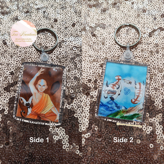 2.4" Airbender Master Double Sided Acrylic Charm Keyring Accessory