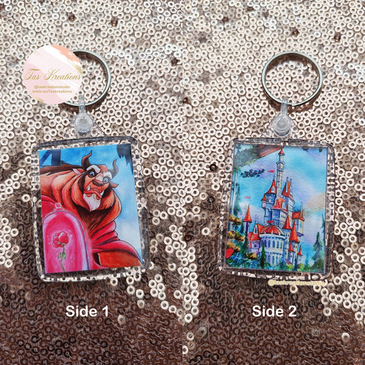 2.4" Forbidden Rose Double Sided Acrylic Charm Keyring Accessory