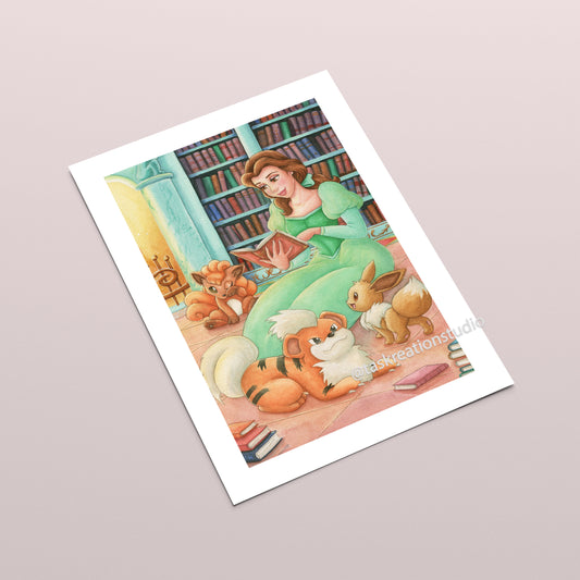 Library with Friends Fine Art Print