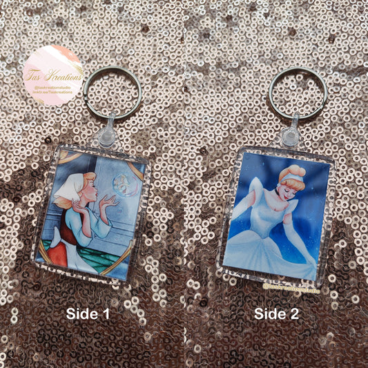 2.4" Ballgown Double Sided Acrylic Charm Keyring Accessory