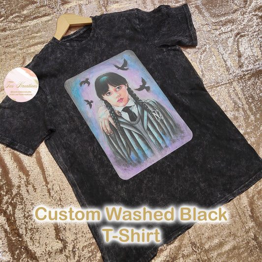 Custom Washed Black T Shirt