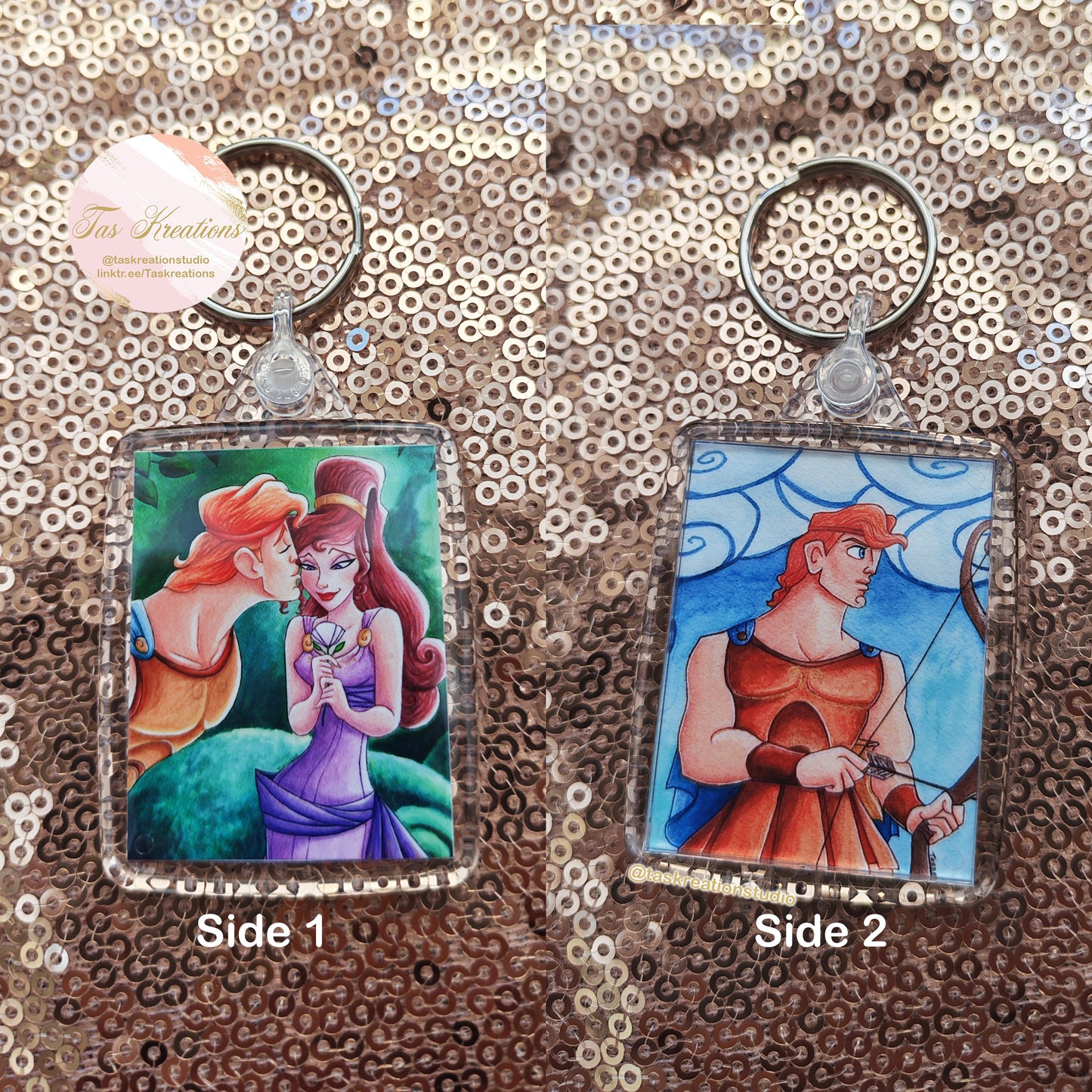 2.4" Demigod Double Sided Acrylic Charm Keyring Accessory