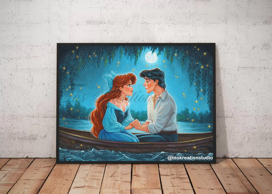 Moonlit Boat Kiss Print