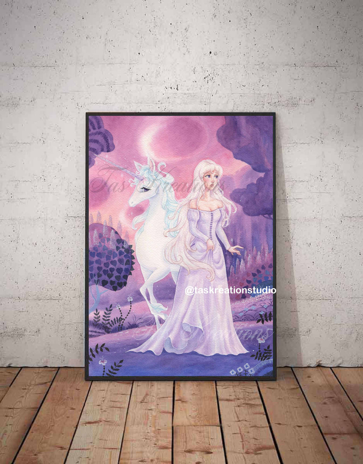 Unicorn and Lady Print