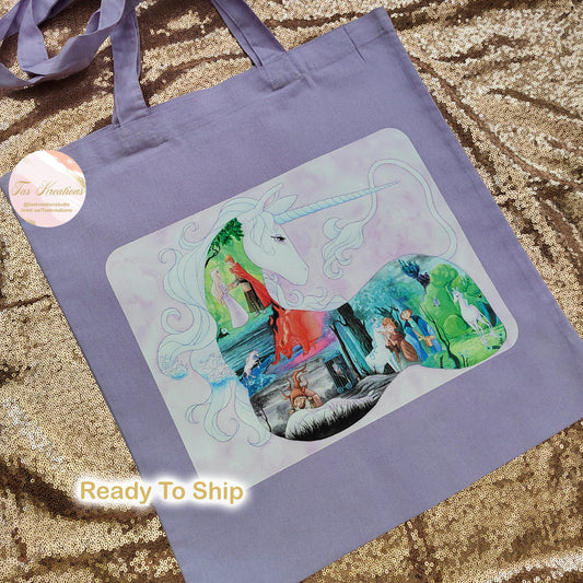 RTS Unicorn Silhouette Lavender Tote