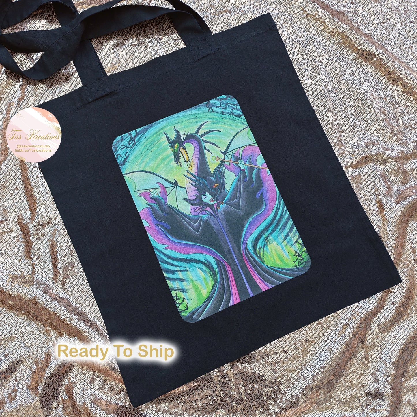 RTS Dragon Villain Black Tote