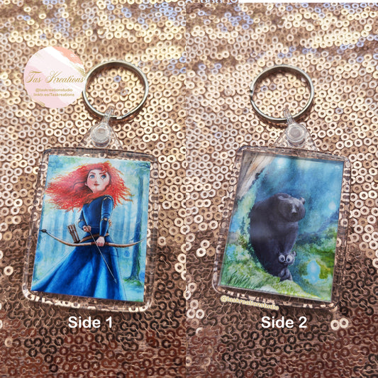 2.4" Scottish Warrior Double Sided Acrylic Charm Keyring Accessory