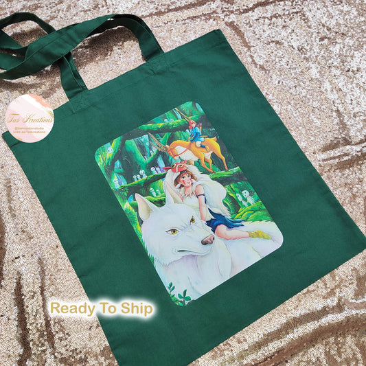 RTS Wolf Princess Forest Green Tote