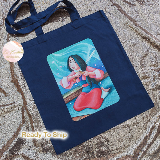 RTS Sword Hair Cut Navy Tote