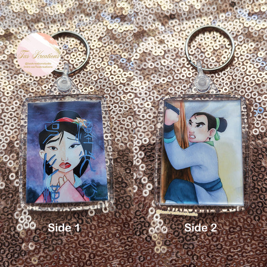 2.4" Warrior Climbing Double Sided Acrylic Charm Keyring Accessory