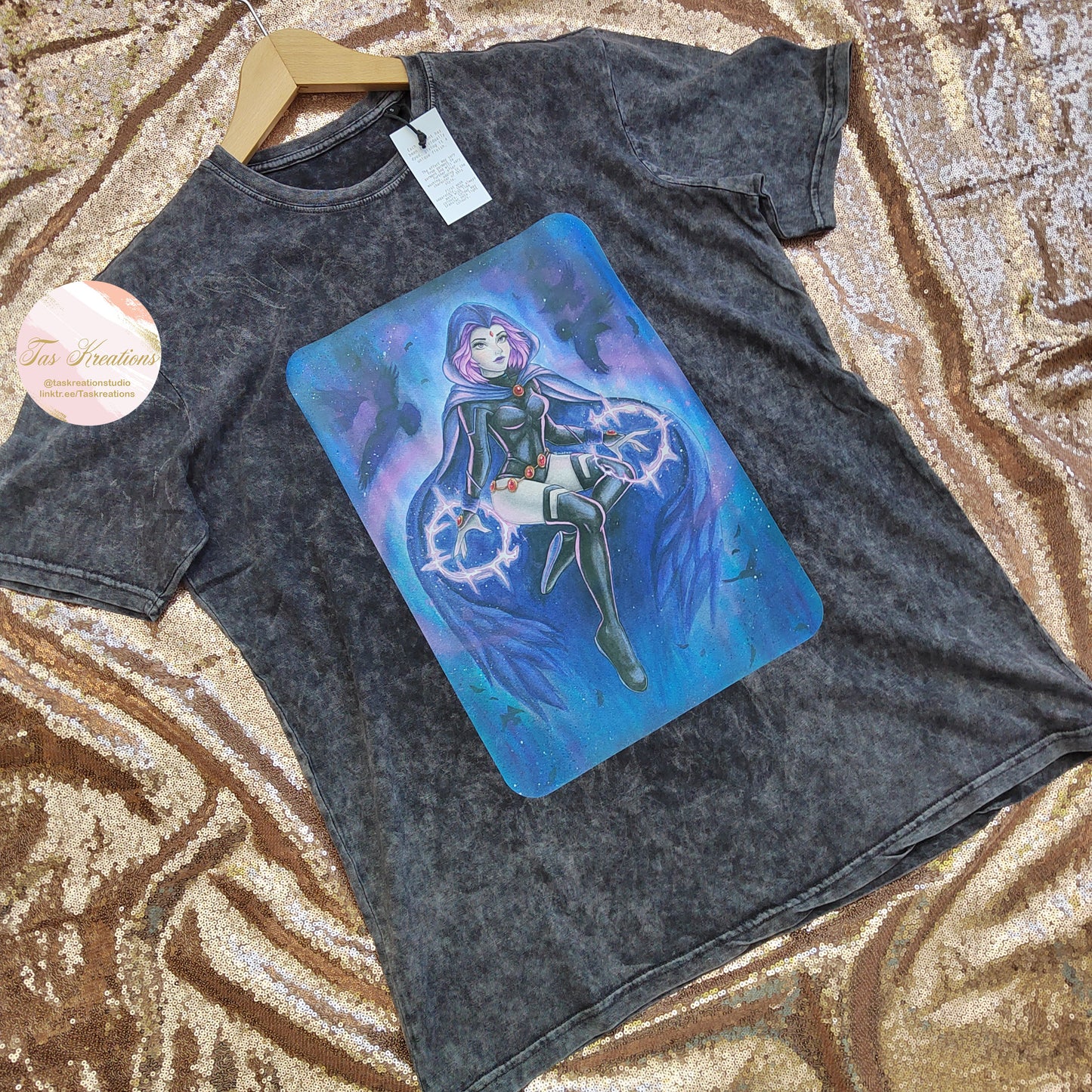 Custom Washed Black T Shirt