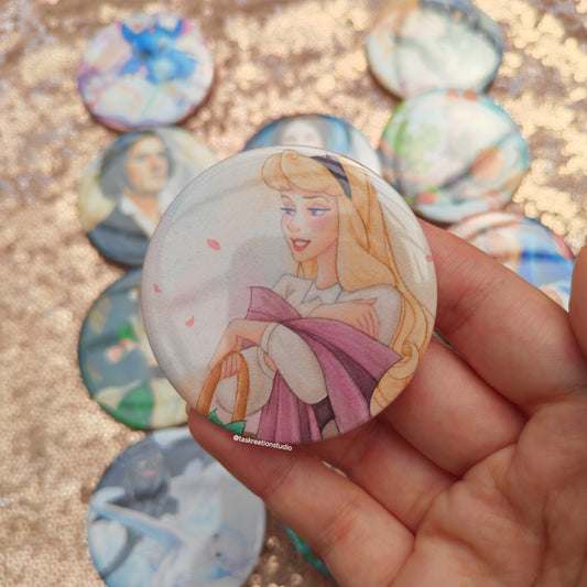 Sleeping Heroine Button Badge Accessory