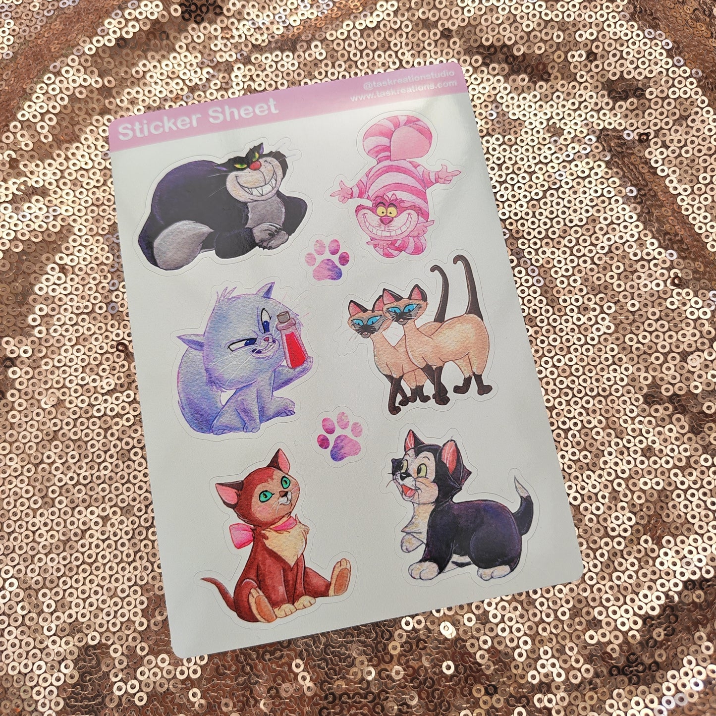 Glossy Vinyl Cats Sticker Sheet