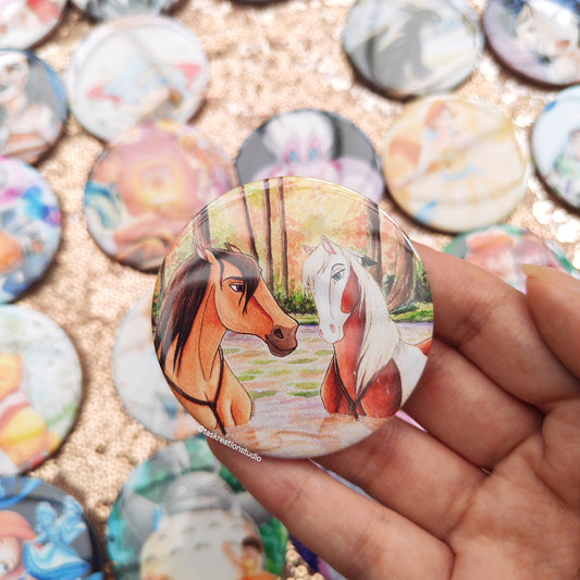 River Horses Button Badge Accessory