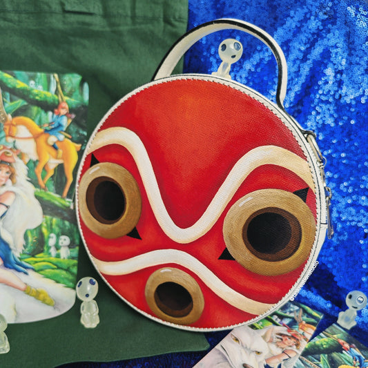 Handpainted Princess Mask Round Bag