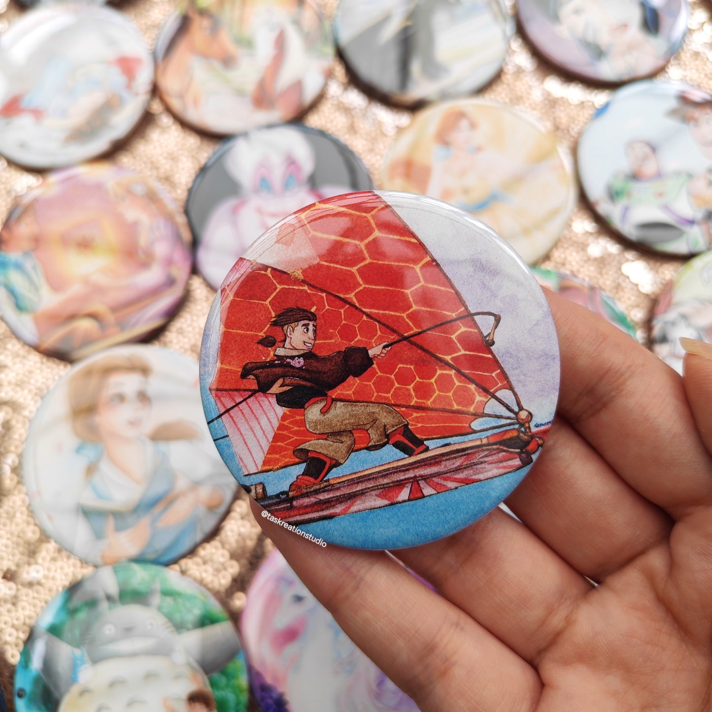 Sky Rider Button Badge Accessory
