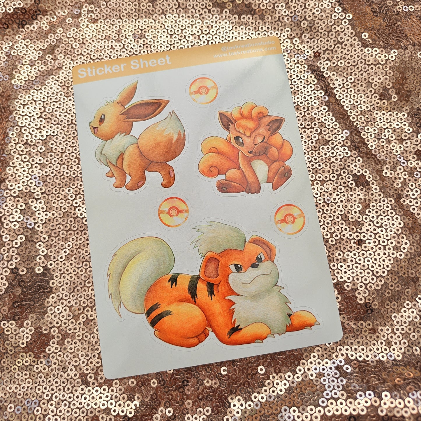 Glossy Vinyl Flame Type Sticker Sheet