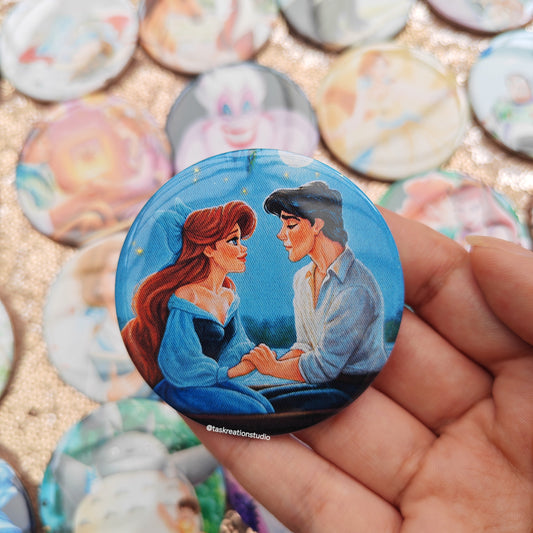 Moonlit Boat Kiss Button Badge Accessory