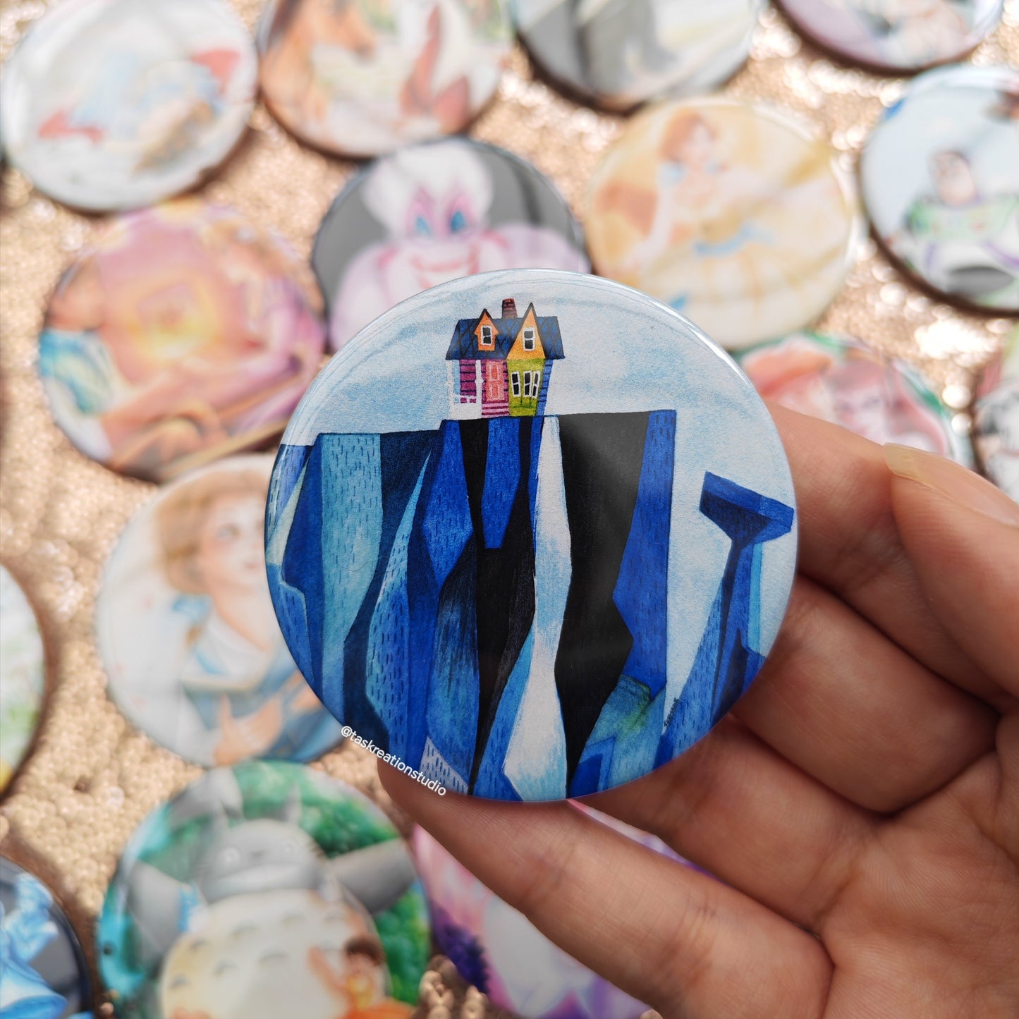 Falls House Button Badge Accessory