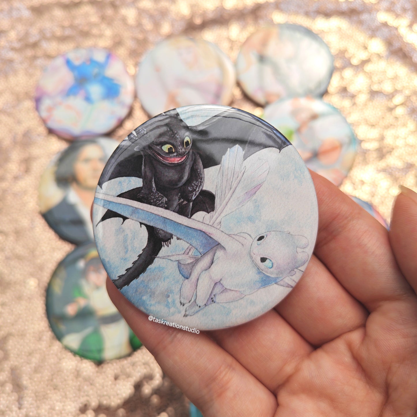 Moonlight Dragons Button Badge Accessory