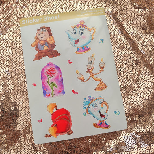 Glossy Vinyl Beauty Objects Sticker Sheet