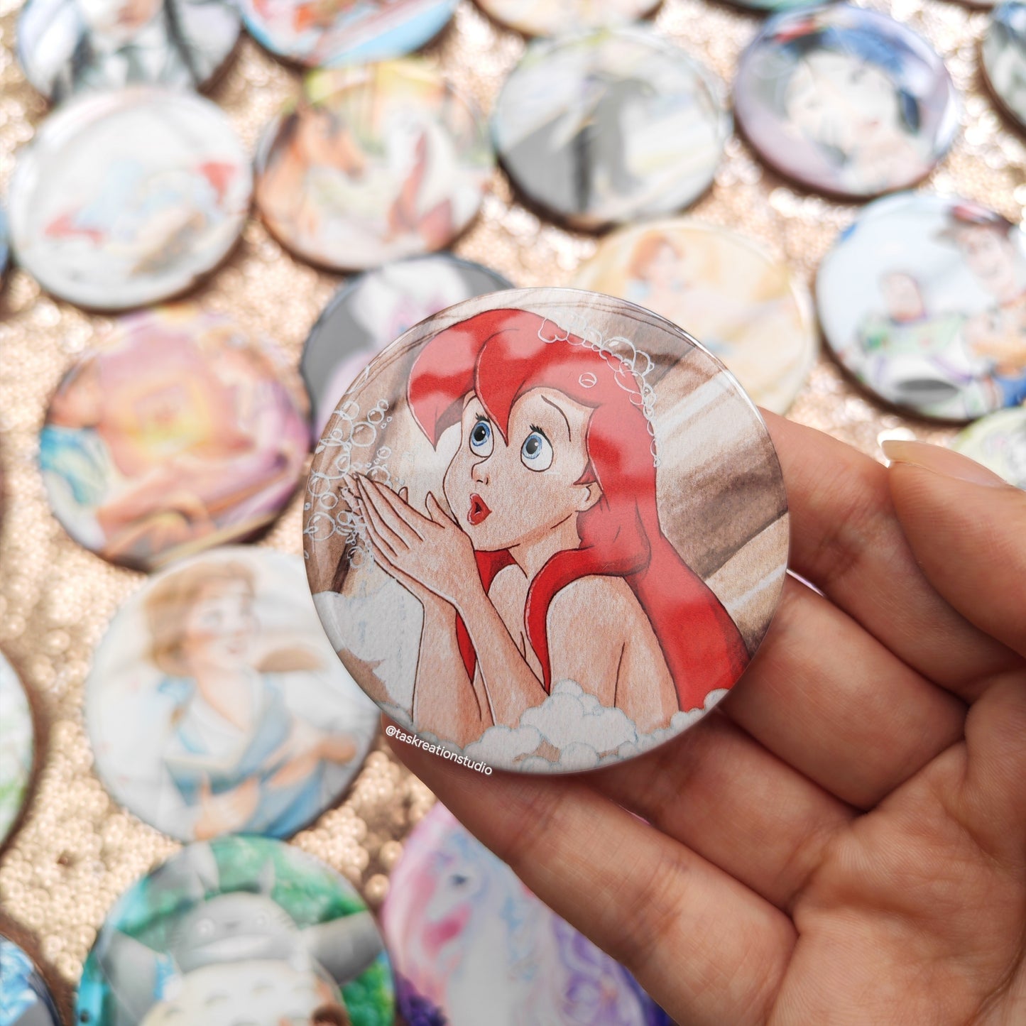 Girl Bath Button Badge Accessory