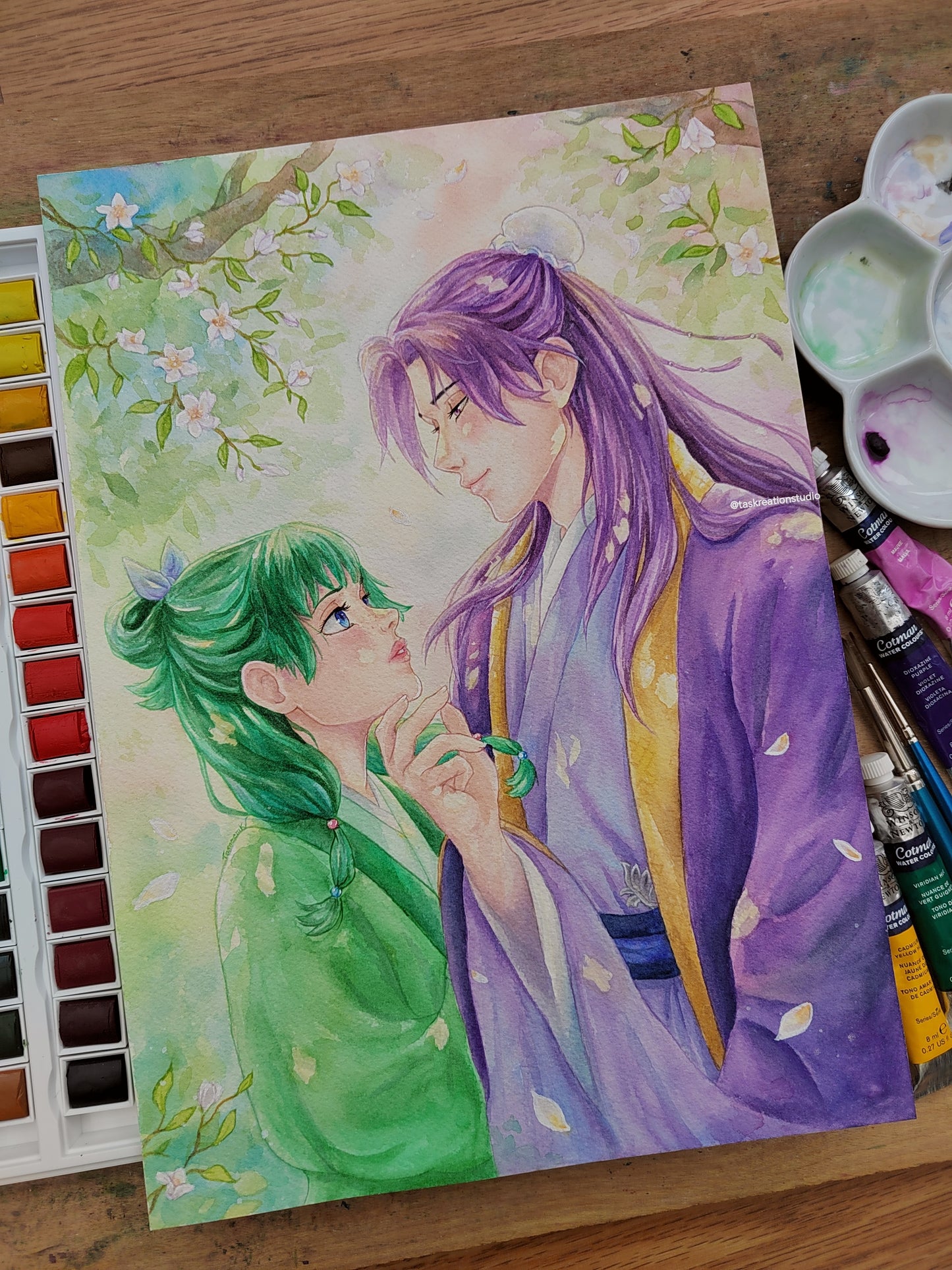 Original Watercolour Mao & Jin Painting