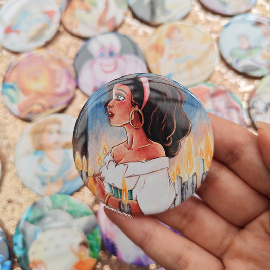 Justice Button Badge Accessory